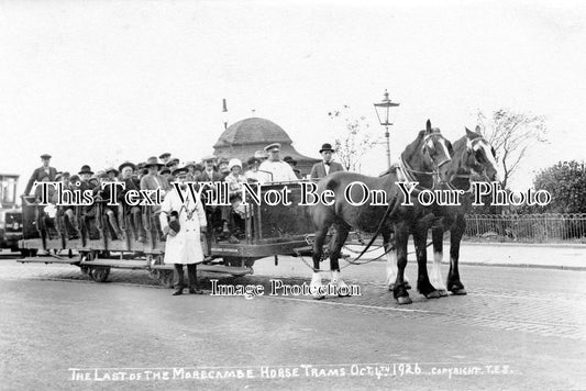 LA 1546 - Last Of The Horse Drawn Trams, Morecambe, Lancashire Oct 1926