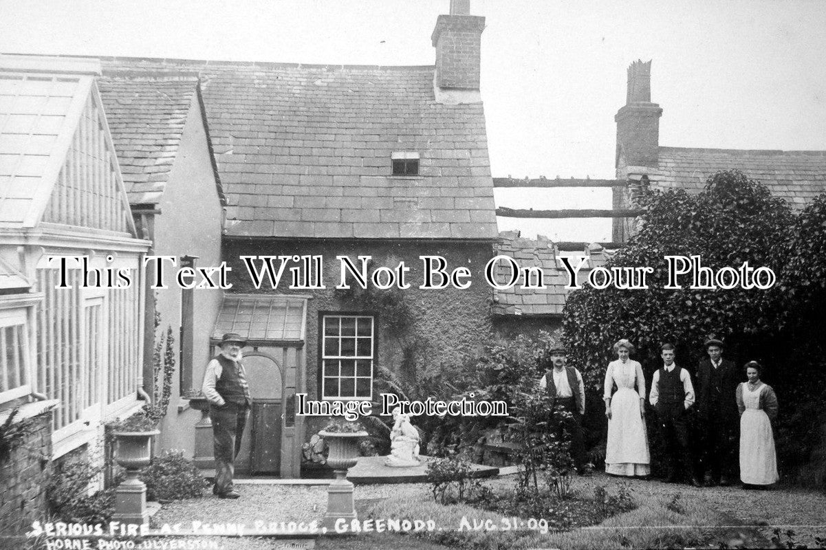 LA 1569 - Fire At Pennybridge, Greenodd, Lancashire 1909