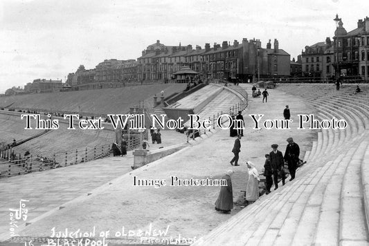 LA 1598 - Junction Of Old & New Promenade, Blackpool, Lancashire c1911