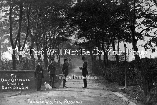 LA 1703 - Army Ordnance Stores Examining A Passport, Burscough, Lancashire