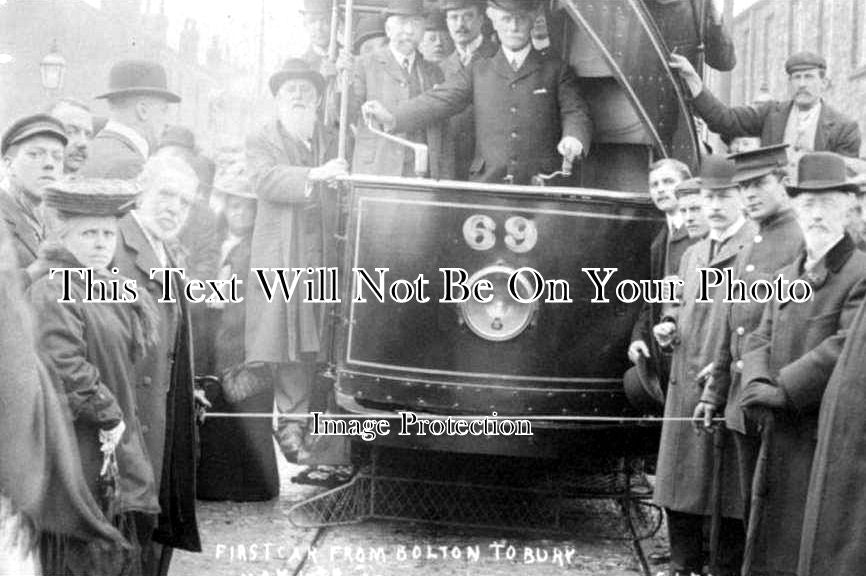 LA 1714 - First Tram Car Bolton To Bury, Lancashire 1907