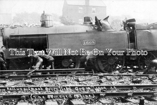 LA 1728 - Railway Smash, Greenfield, Lancashire c1909