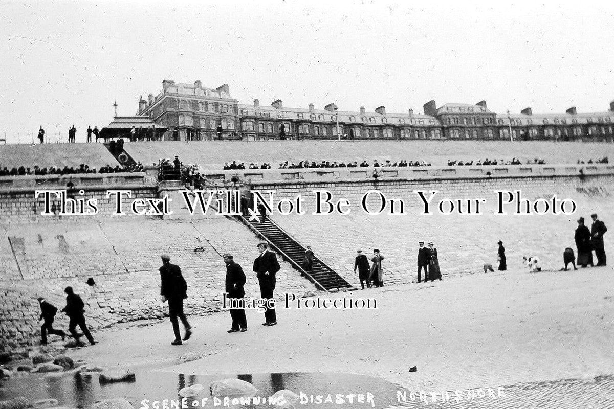 LA 1747 - Scene Of Drowning Disaster, North Shore, Blackpool, Lancashire 25.06.1907