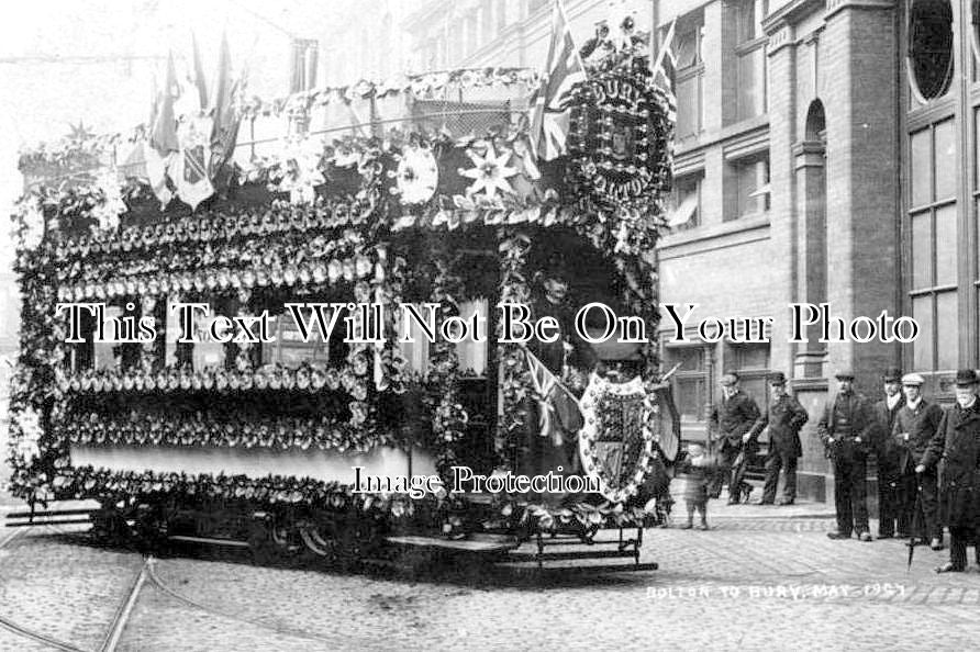 LA 1765 - Bolton To Bury 1st Tram, Lancashire 1907