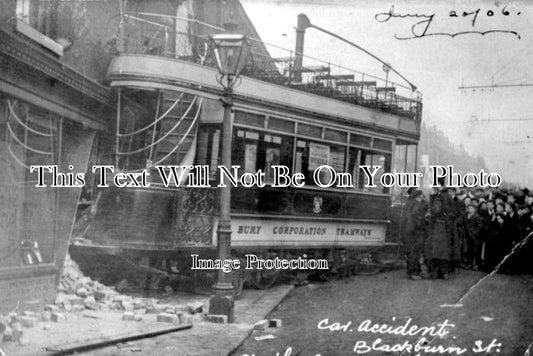 LA 1792 - Tram Car Accident, Blackburn Street, Radcliffe, Lancashire 1906