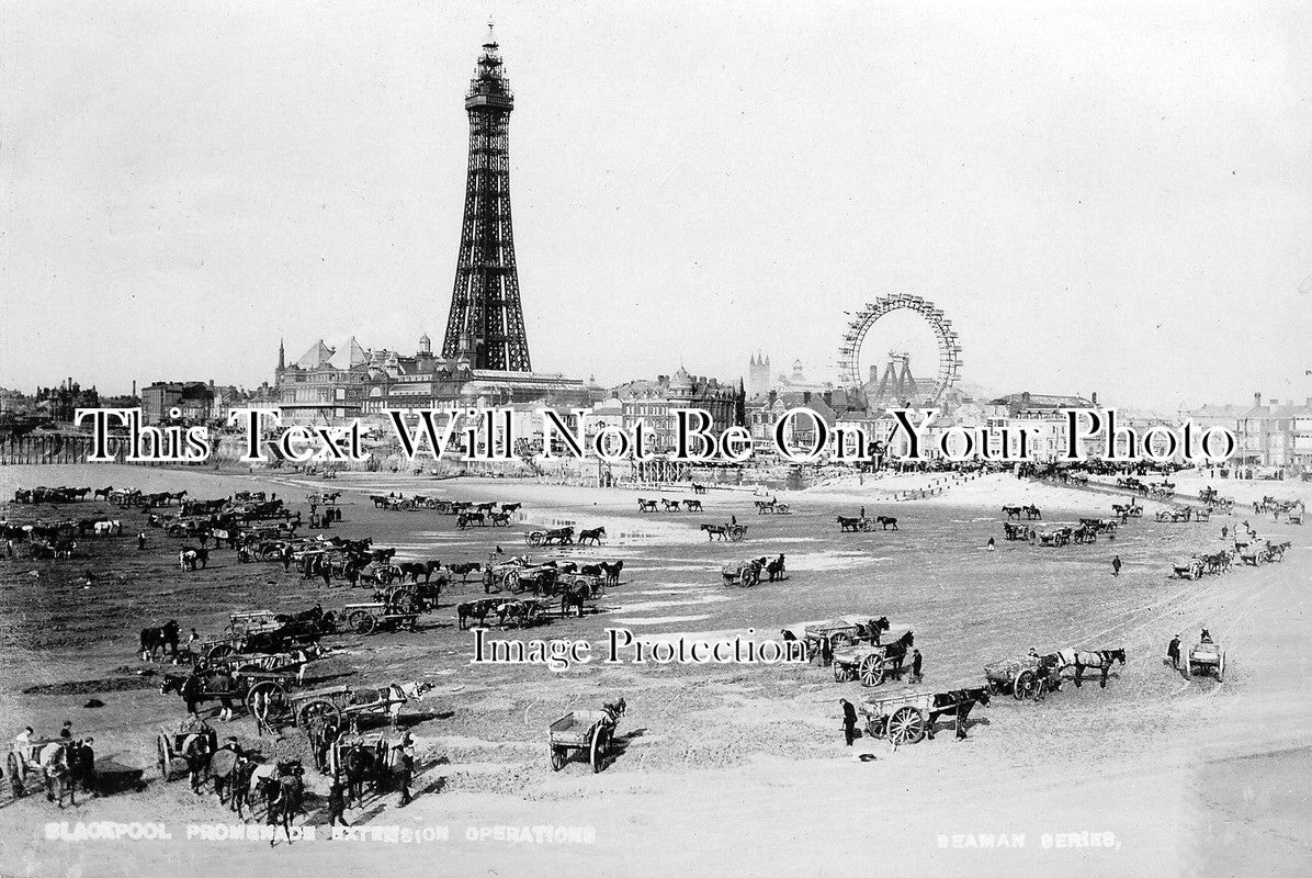 LA 1793 - Promenade Extension Operations, Blackpool Beach, Lancashire c1905