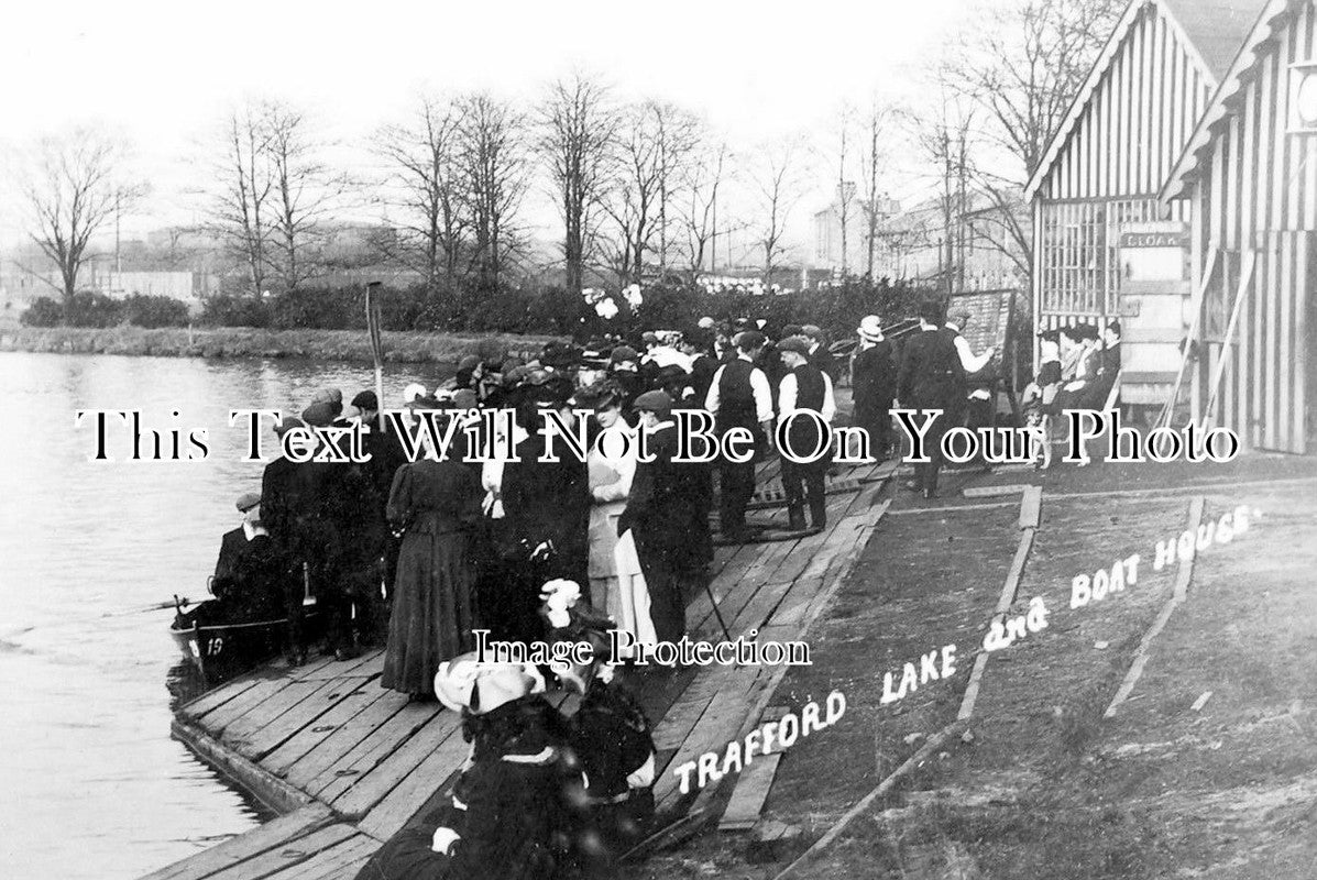 LA 1809 - Trafford Lake & Boat Houses, Manchester, Lancashire