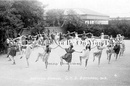 LA 1819 - Rhythmic Dancing, Girls High School, Blackpool, Lancashire c1919