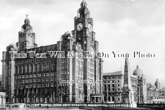 LA 1836 - Liver Buildings & Titanic Memorial, Liverpool, Lancashire