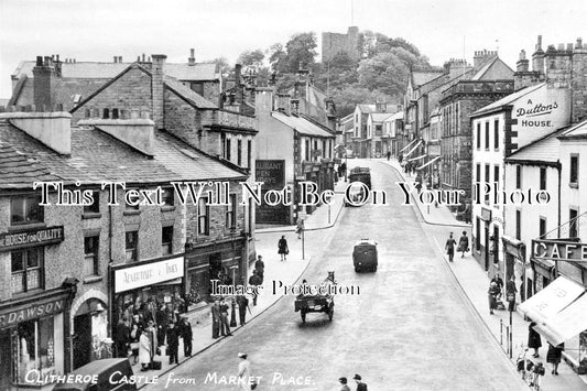 LA 1862 - Clitheroe Castle From Market Place, Lancashire