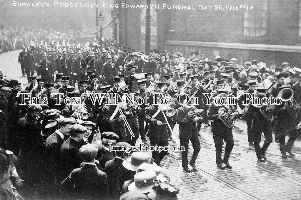 LA 1878 - King Edward VII Funeral Procession, Burnley, Lancashire 1910