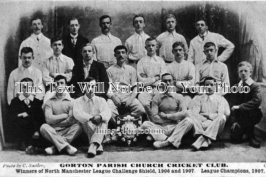 LA 190 - Gorton Parish Church Cricket Team, Manchester, Lancashire 1907