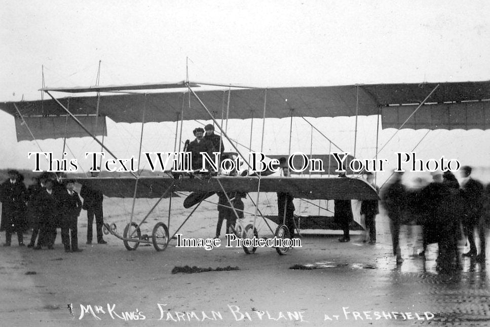 LA 1907 - Mr Robert King's Farman Biplane, Feshfield, Ainsdale, Formby, Lancashire 1910