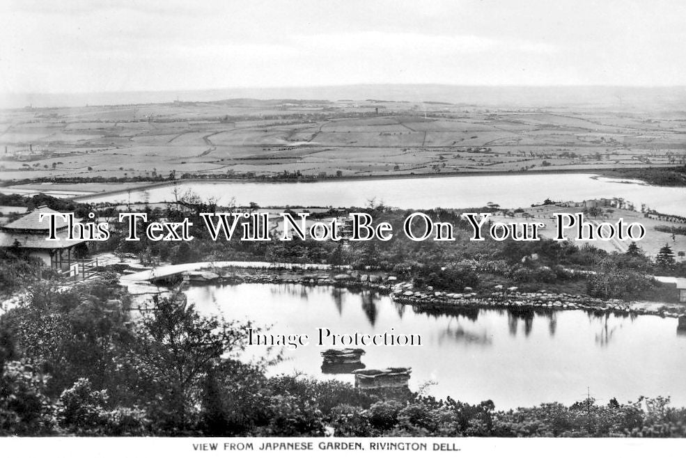 LA 1911 - View From Japanese Gardens, Rivington Dell, Horwich, Bolton, Lancashire