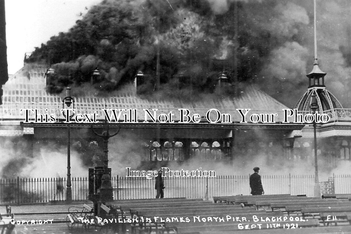 LA 2015 - Blackpool North Pier Pavilion In Flames, Fire Lancashire 1921