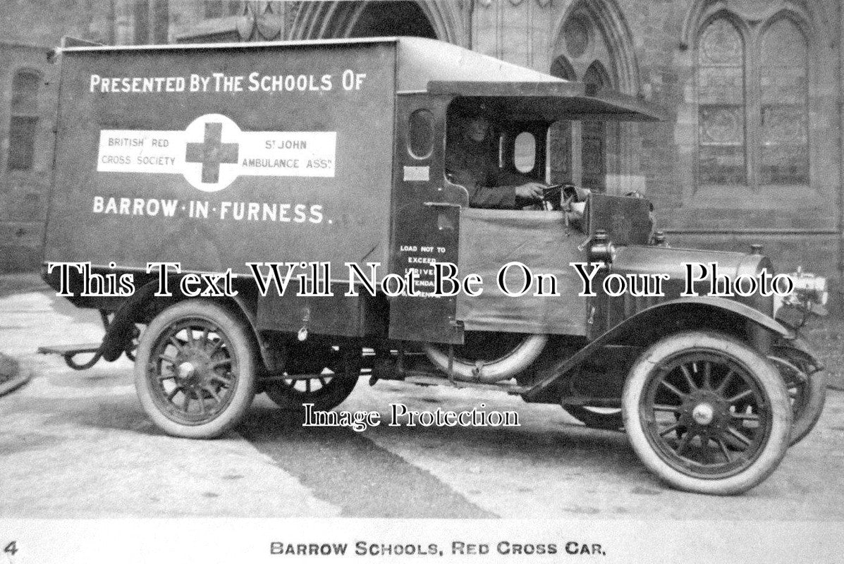 LA 2087 - Barrow Schools Red Cross Car, Lancashire WW1