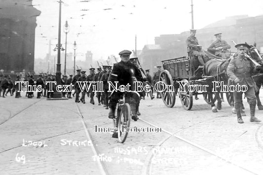 LA 2271 - Hussars On William Brown Street, Liverpool Strike, Lancashire 1911