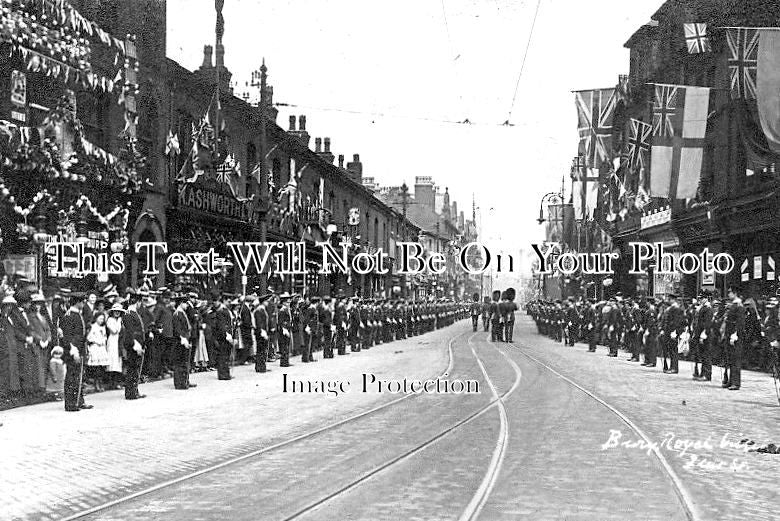 LA 2564 - Bury Royal Visit, George V & Queen Mary, Lancashire 1913