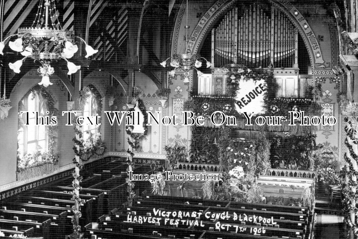 LA 2757 - Victoria Street Congregational Church Harvest Festival, Blackpool, Lancashire 1906