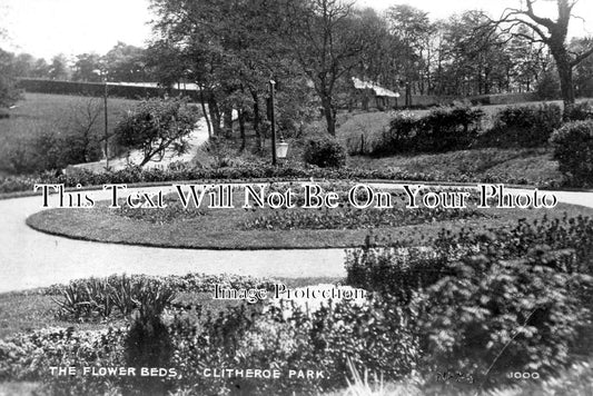 LA 2895 - The Flower Beds, Clitheroe Park, Lancashire c1905