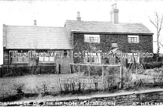 LA 3075 - Birthplace Of The Rt Hon RJ Seddon, St Helens, Lancashire