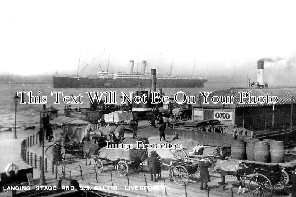 LA 3107 - SS Baltic At Liverpool Landing Stage, Lancashire c1908