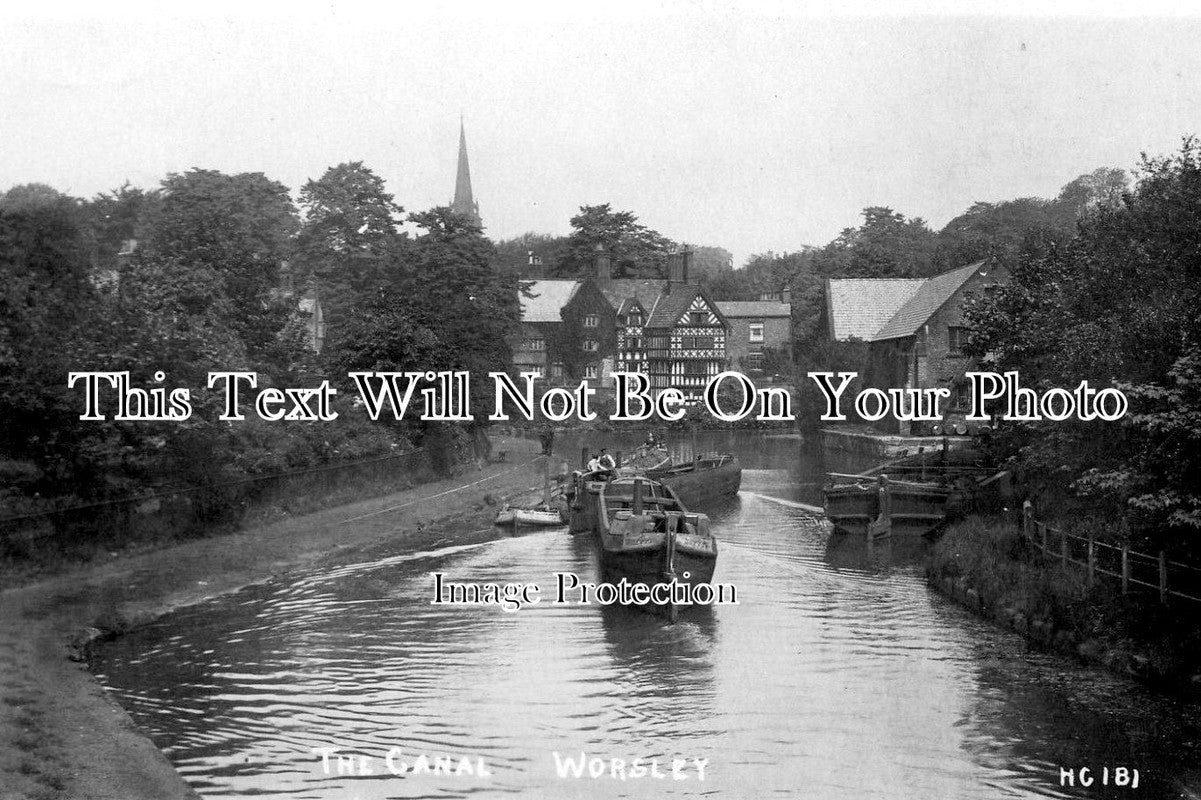 LA 332 - The Canal, Worsley, Salford, Manchester, Lancashire c1905