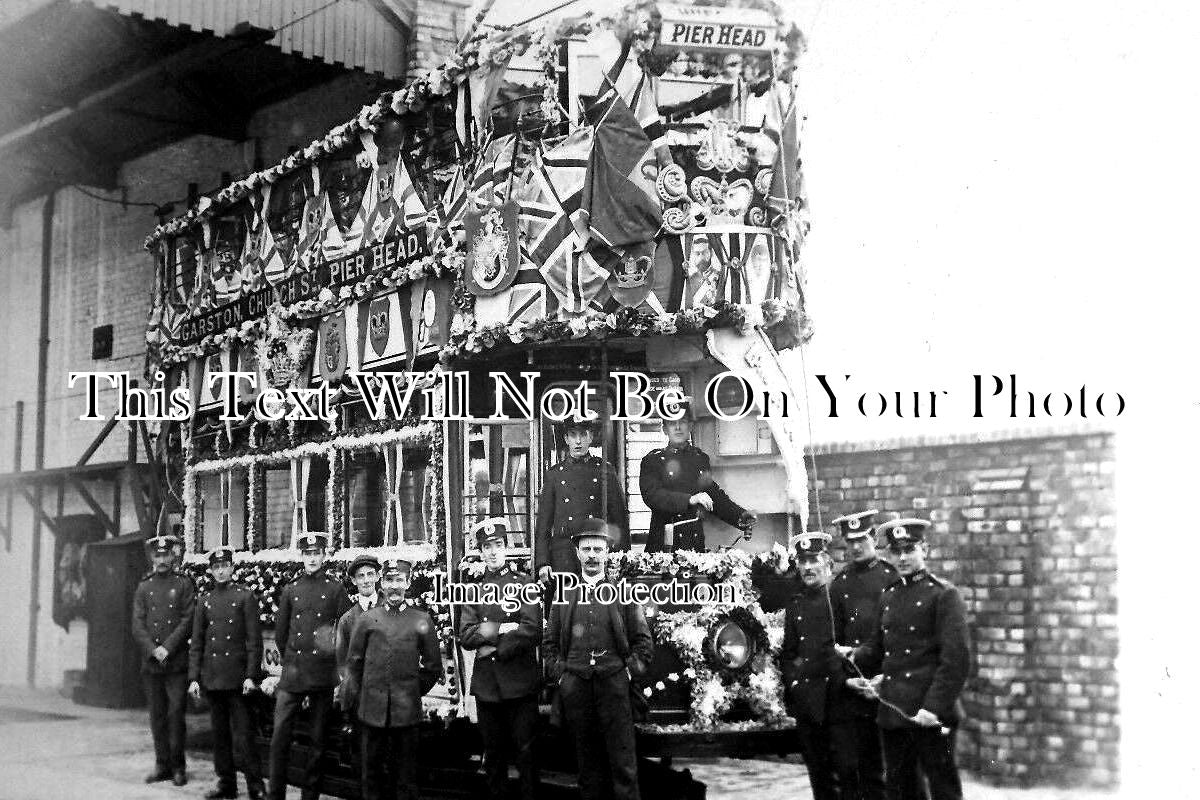 LA 3373 - Liverpool Decorated Tram At Garston, Lancashire 1911