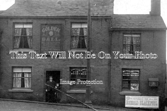 LA 3434 - Golden Ball Pub, Spotland Road, Rochdale, Lancashire c1911