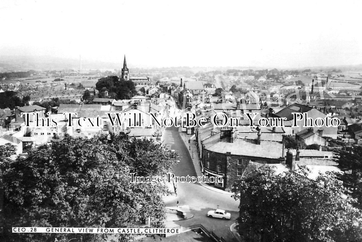 LA 3599 - General View From Castle, Clitheroe, Lancashire