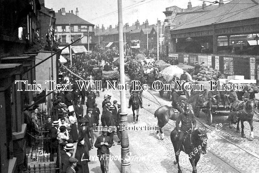 LA 3630 - Liverpool Strike Convoy On Tunnel Road Edge Hill, Lancashire 1911