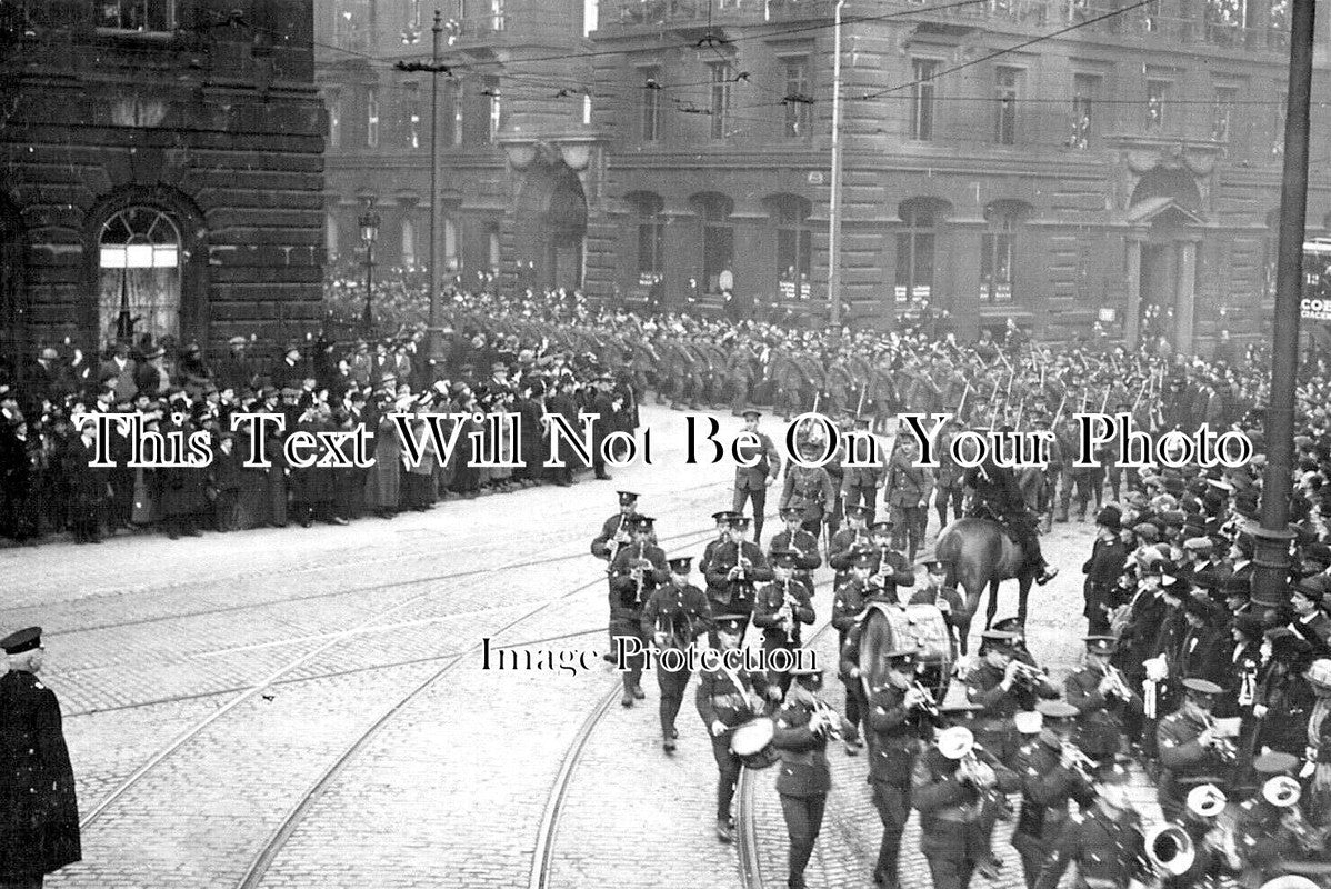LA 3653 - The Strike At Liverpool, Troops & Band, Lancashire