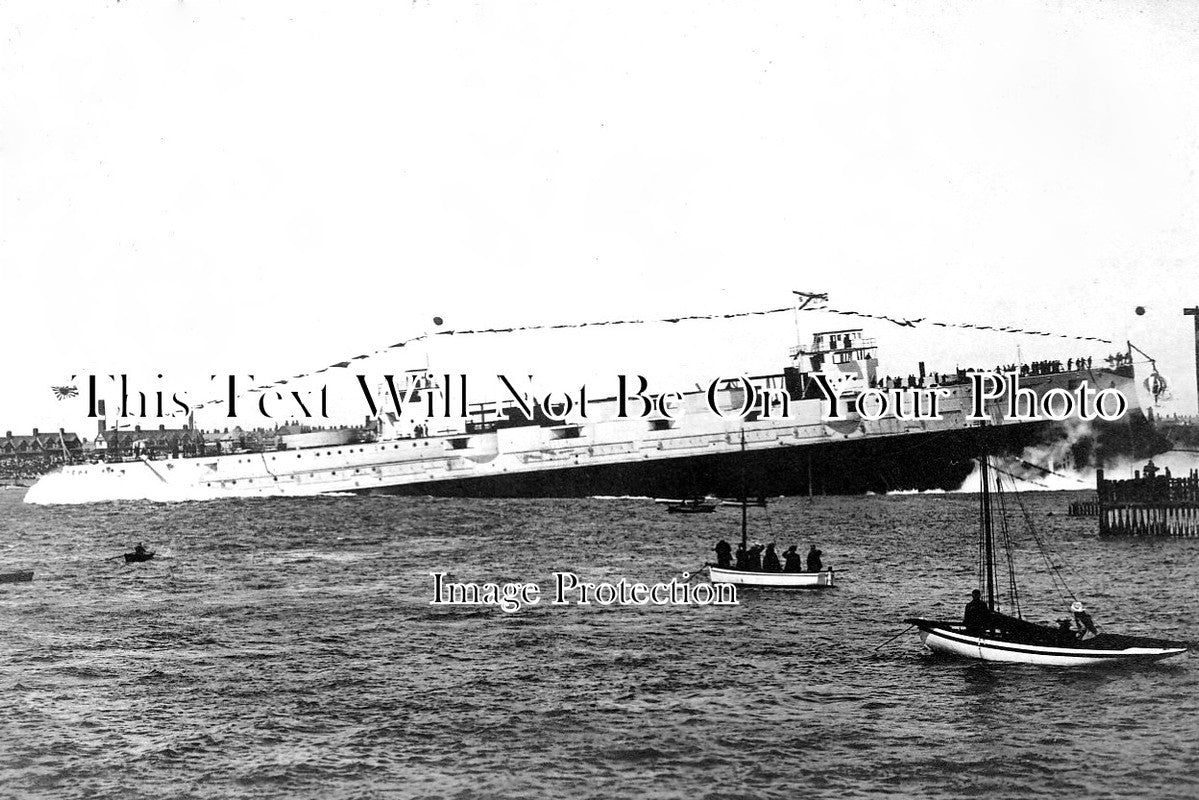 LA 3937 - Launch Of Japanese Battleship Katori, Barrow In Furness 1905