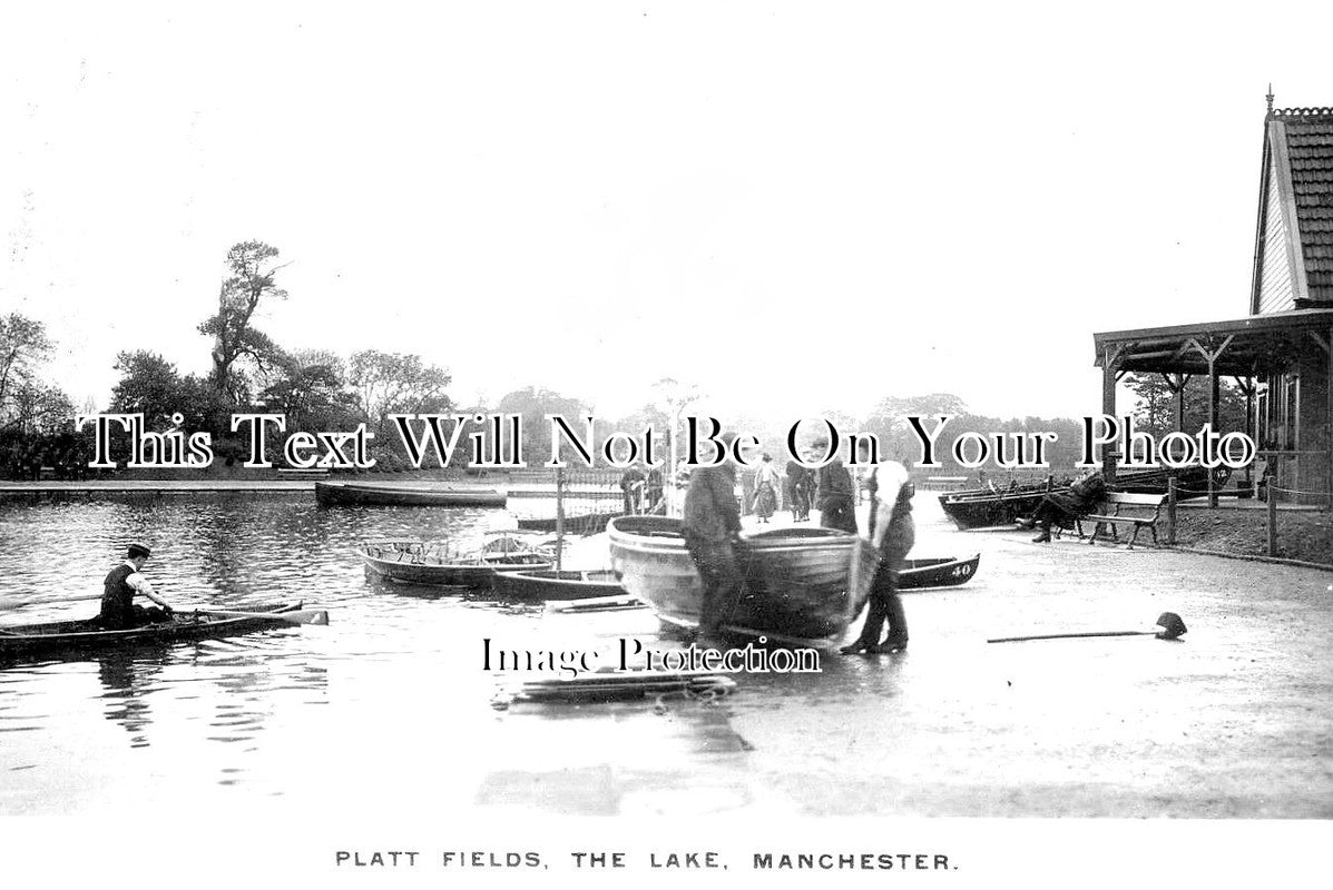 LA 4123 - Platt Fields, The Lake, Manchester, Lancashire c1912