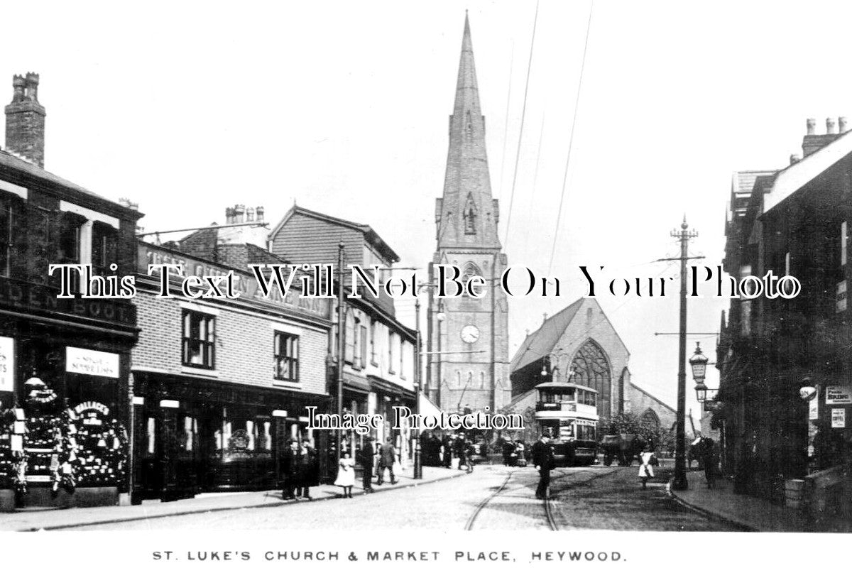 LA 4166 - St Lukes Church & Market Place, Heywood, Lancashire