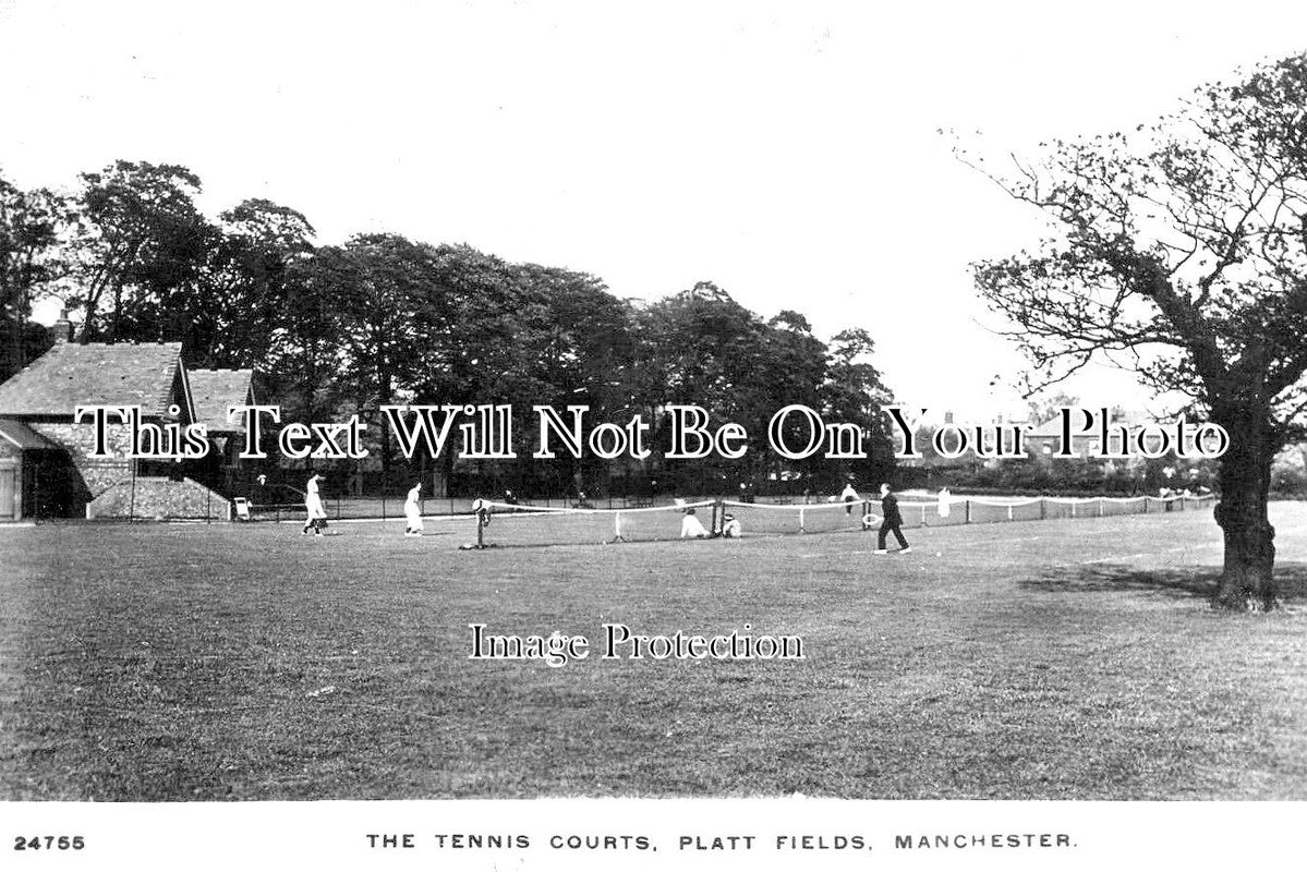 LA 4305 - Tennis Courts, Platt Fields, Manchester, Lancashire c1916