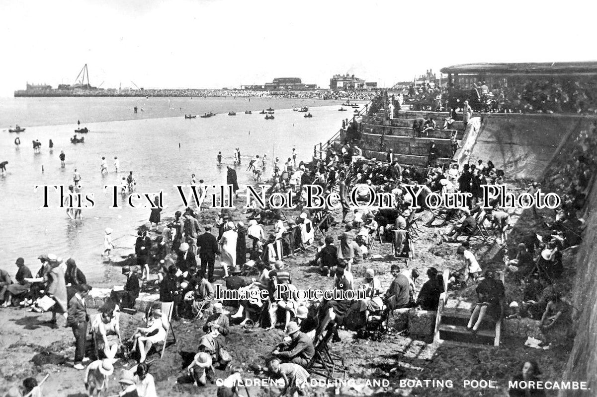 LA 4347 - Childrens Paddling & Boating Pool, Morecambe, Lancashire c1930