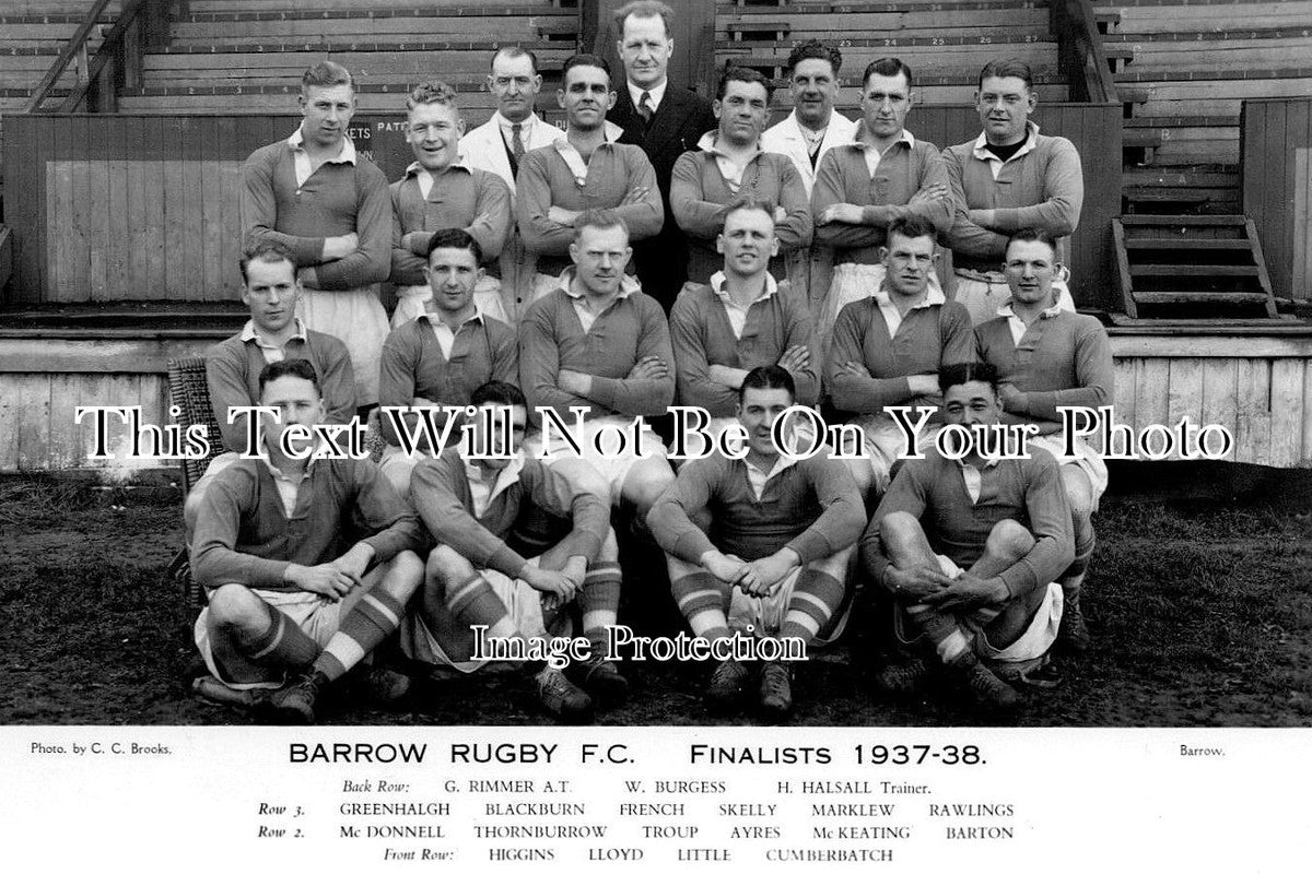 LA 4408 - Barrow Rugby Football Club, Lancashire 1937-38