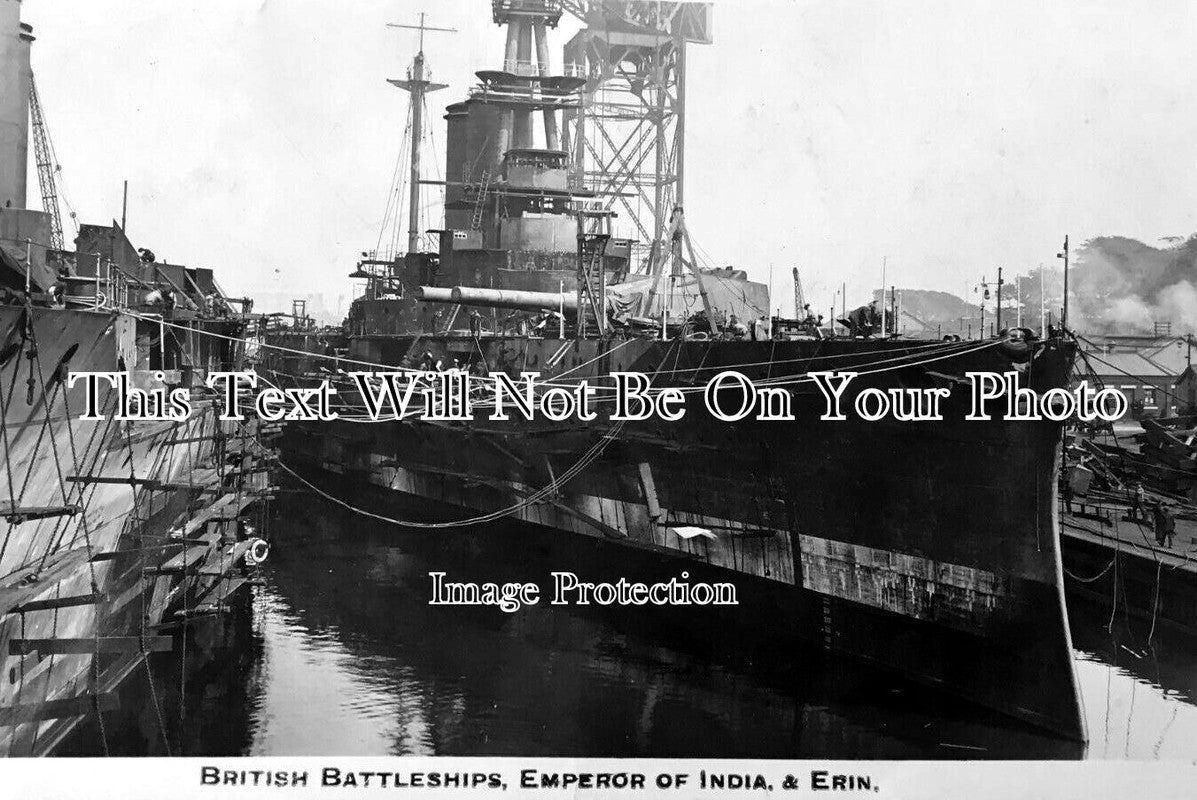 LA 4467 - HMS Emperor Of India & HMS Erin Battleships, Barrow, Lancash ...