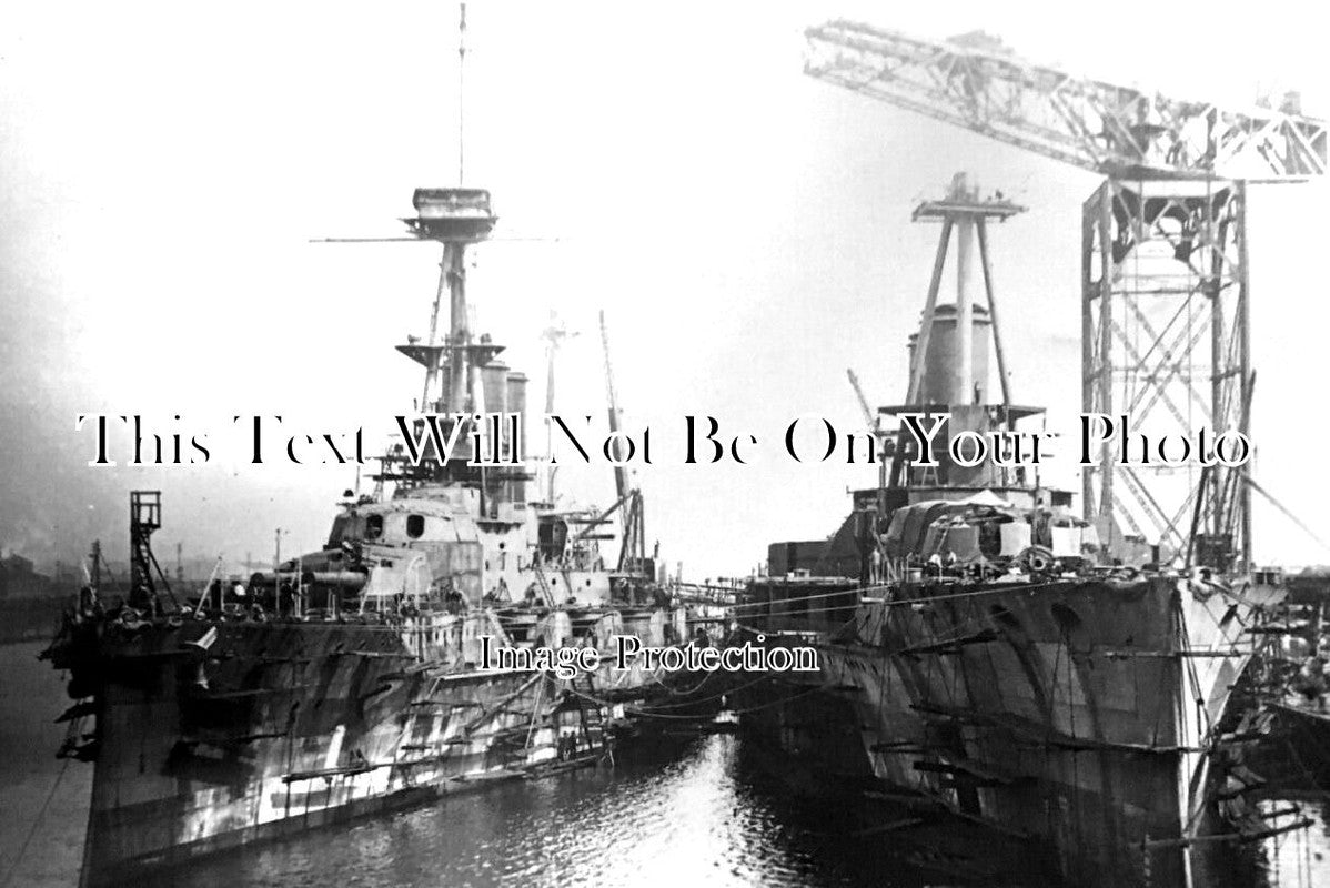 LA 4489 - HMS Emperor Of India & HMS Erin Battleships, Barrow, Lancashire