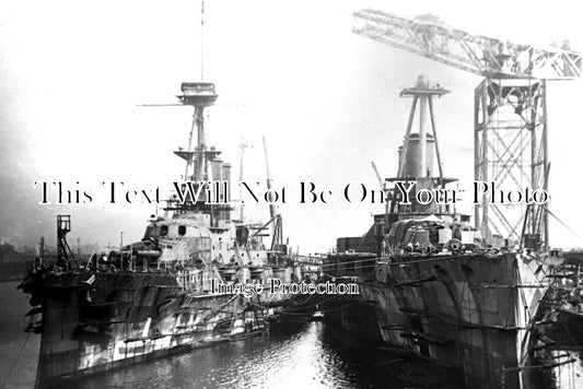 LA 4489 - HMS Emperor Of India & HMS Erin Battleships, Barrow, Lancashire