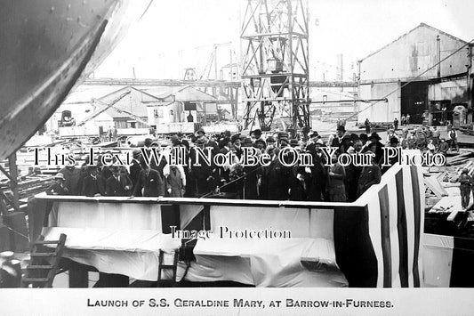 LA 4571 - Launch Of SS Geraldine Mary Ship, Barrow, Lancashire