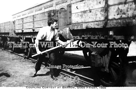 LA 4577 - Coupling Contest At Barrow Railway, Lancashire 1909