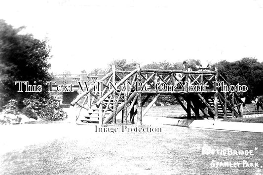 LA 4712 - Rustic Bridge, Stanley Park, Liverpool, Lancashire c1904