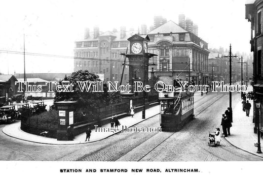 LA 4731 - Station & Stamford New Road, Altrincham, Lancashire c1922