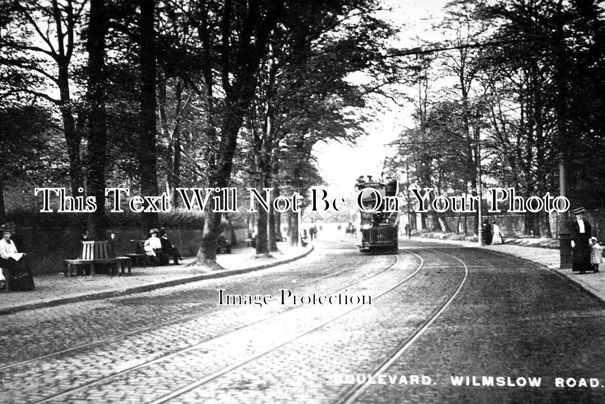 LA 4809 - Tram Boulevard, Wilmslow Road, Fallowfield, Manchester c1911