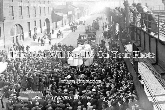 LA 4857 - Liverpool Strike Convoy, Canada Dock Station, Lancashire 1911