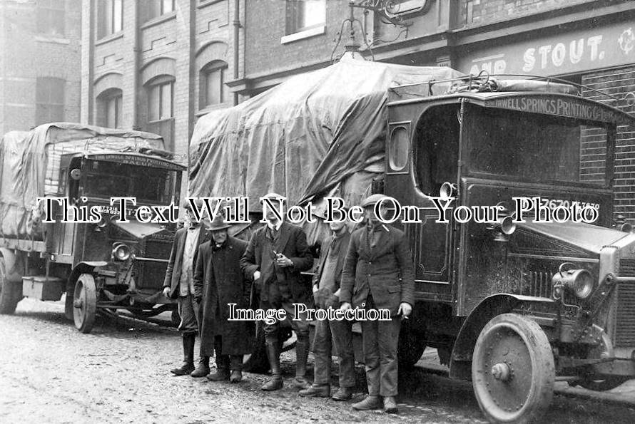 LA 486 - Irwell Springs Printing Co Two Lorry's, Bacup, Lancashire