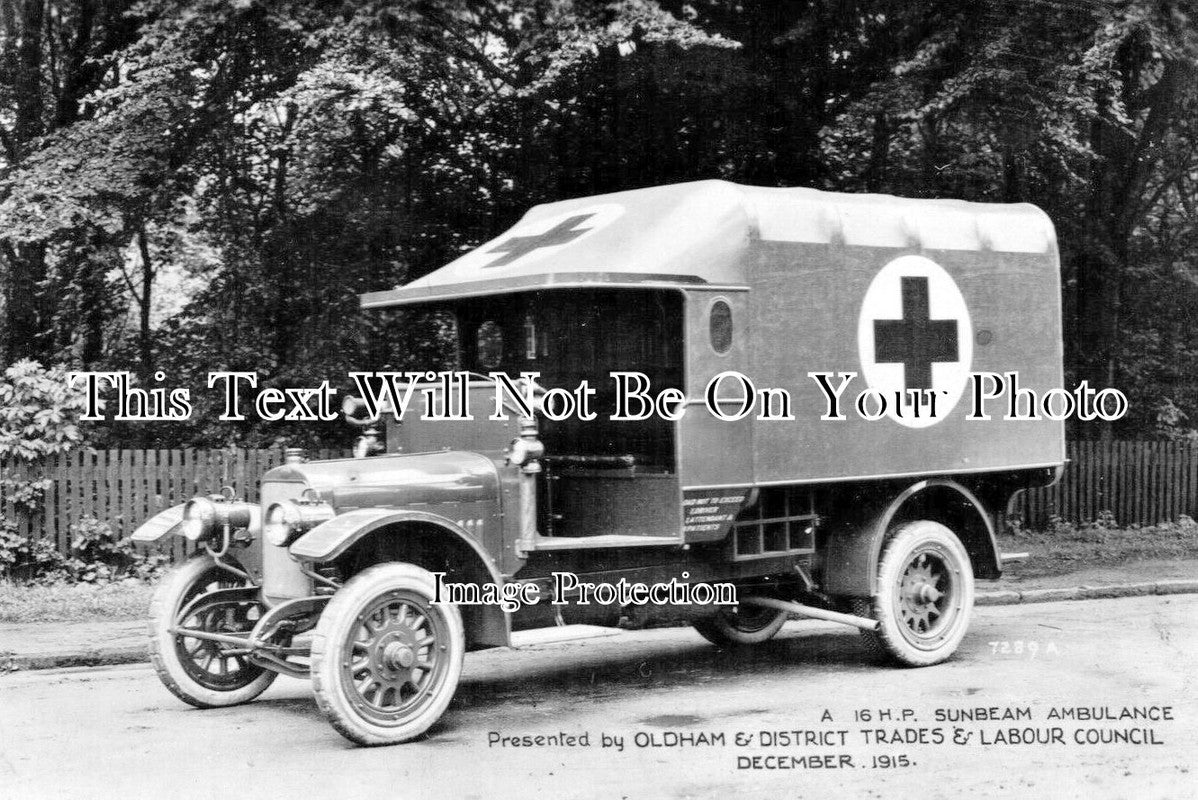 LA 4964 - Red Cross Ambulance, Oldham & District, Lancashire 1915 WW1