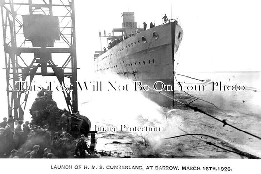 LA 5072 - Launch Of HMS Cumberland At Barrow, Lancashire 1926